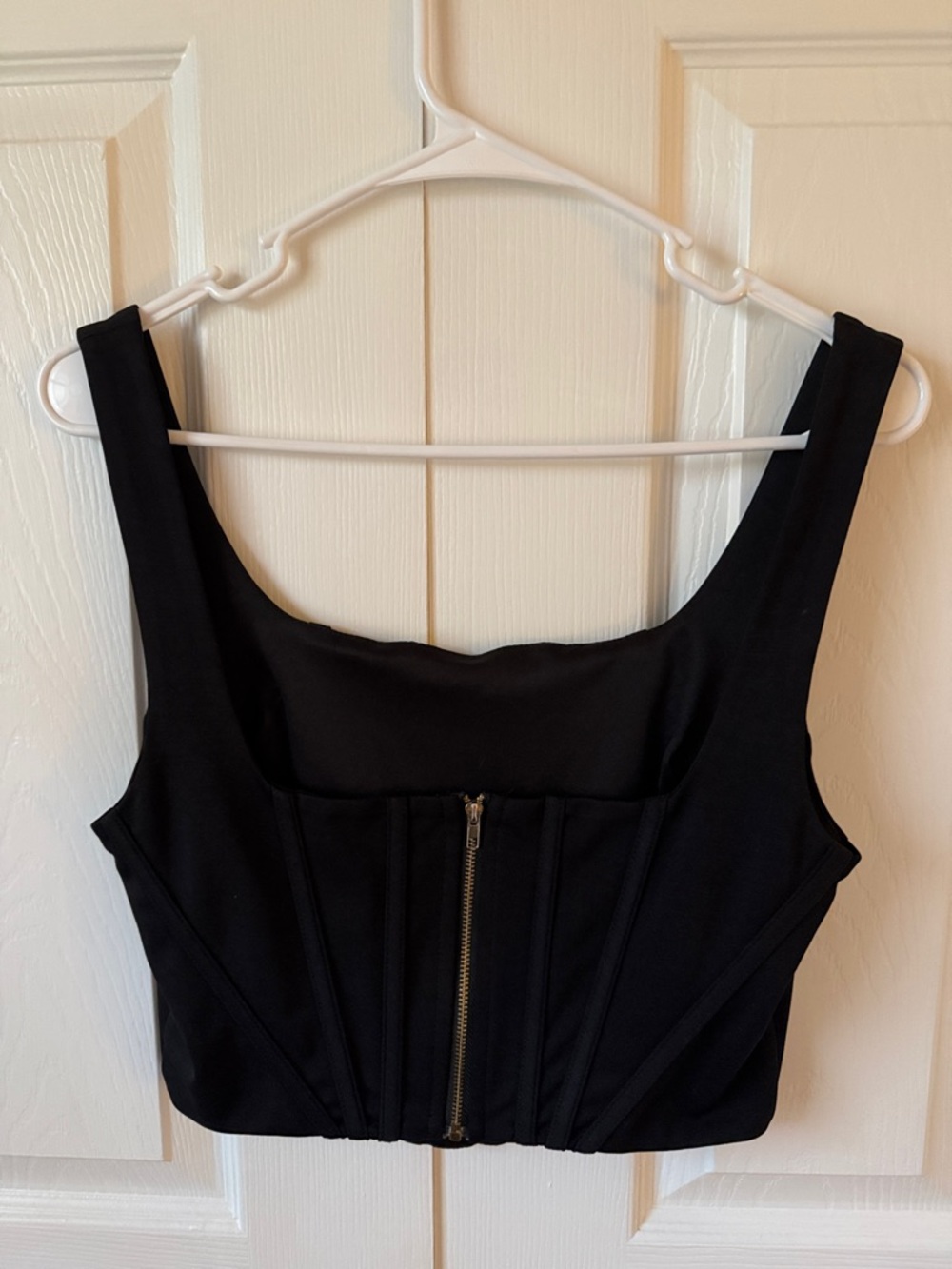 Black Corset Crop Tank Top - Picture 2 of 4